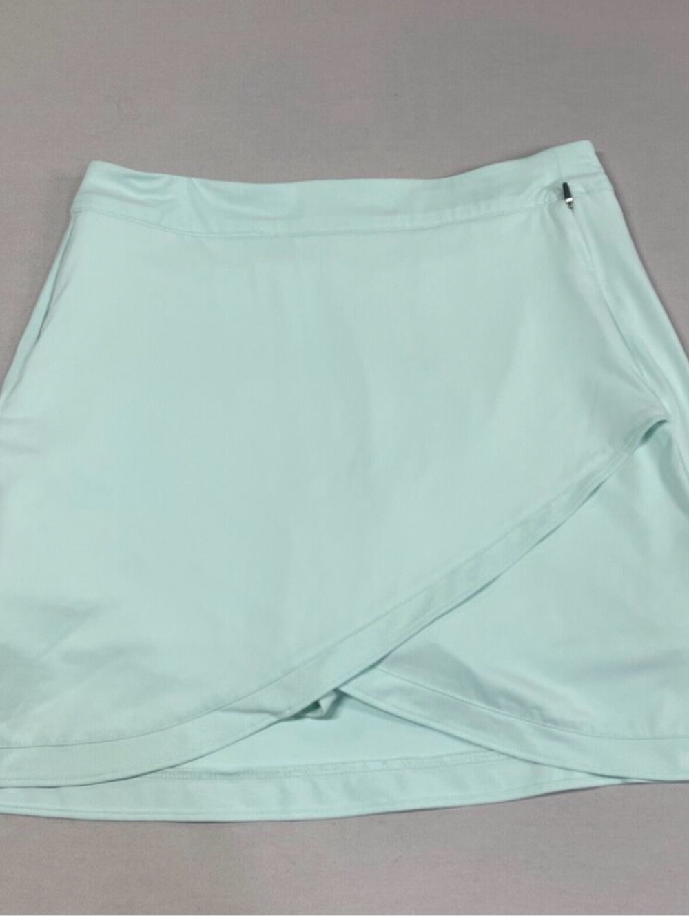 Peter Millar Light Aqua Asymmetrical Wrap Golf Skort